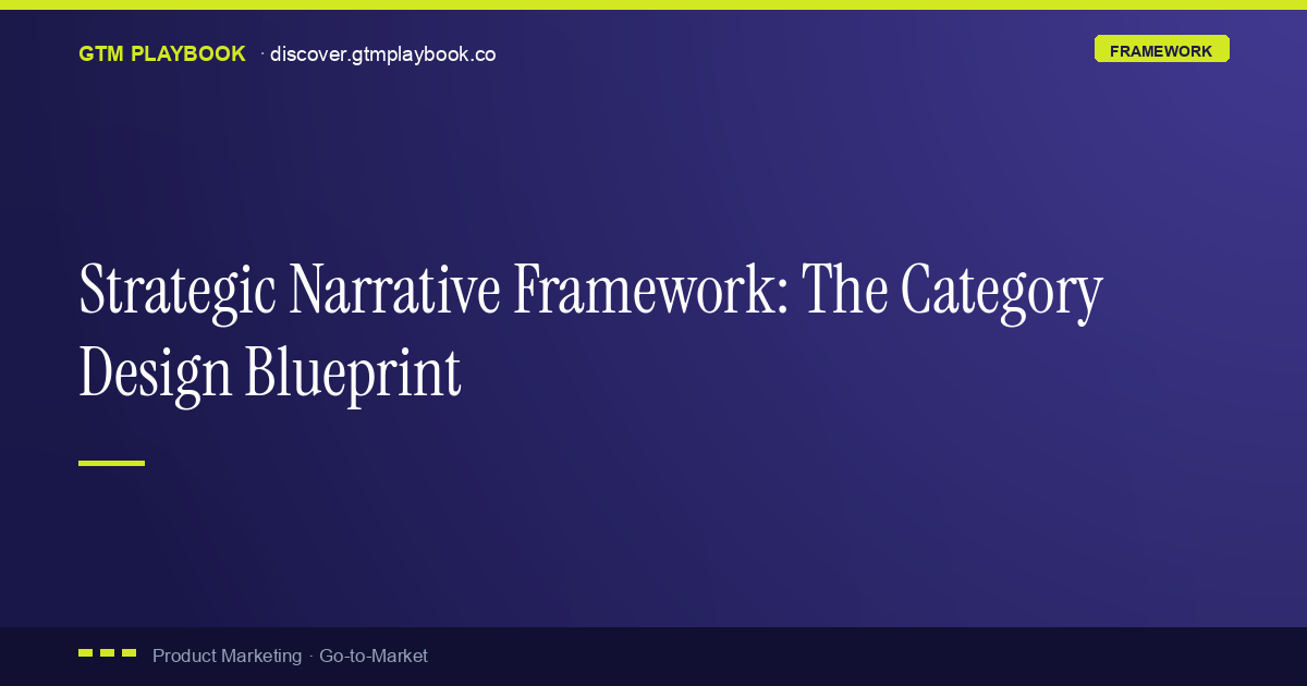 8 Box Narrative Approach Strategy.pdf Strategic Narrative Framework: The Category Design Blueprint | GTM Playbook
